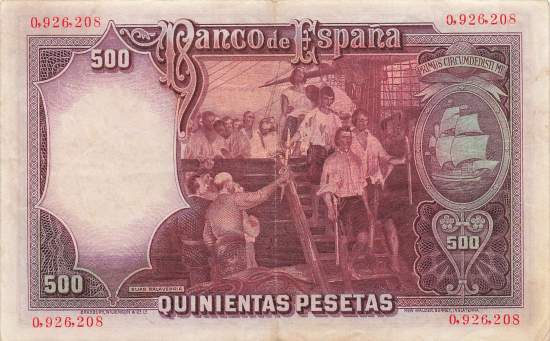 500 Pesetas 25.4.1931